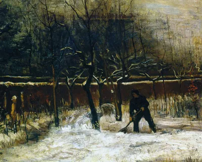 Produktbild von Vincent Van Gogh Kunstdruck Bild - Pfarrgarten Von Nuenen Im Schnee, 1885 (40 x 50 cm)