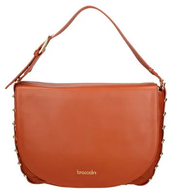 Image de Sac bandoulière pour femmes Braccialini, en cuir véritable, fermeture magnétique, dimensions : 36 x 31 cm