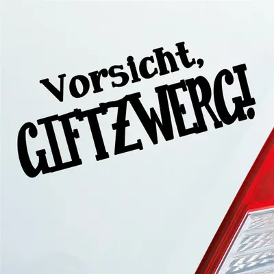 Produktbild von Auto Aufkleber Vorsicht Giftzwerg Zwerg Gift JDM 15x6 cm Schwarz Matt Sticker Heckscheibenaufkleber