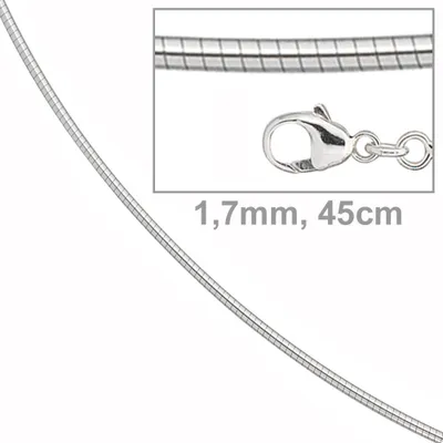 Produktbild von JOBO Halsreif 585 Gold Weißgold 1,7 mm 45 cm Karabiner