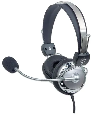 Zdjęcie produktu dla Manhattan 175517, Przewodowa, 20 - 20000 Hz, Połączenia/muzyka, 340 g, Zestaw słuchawkowy, Szary