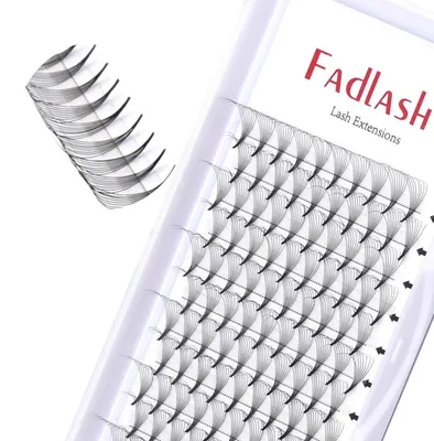 Image de Faisceaux de cils russes, volume 8D, 0,07 mm, courbure C, 12 mm, fibre de soie PBT, noir profond