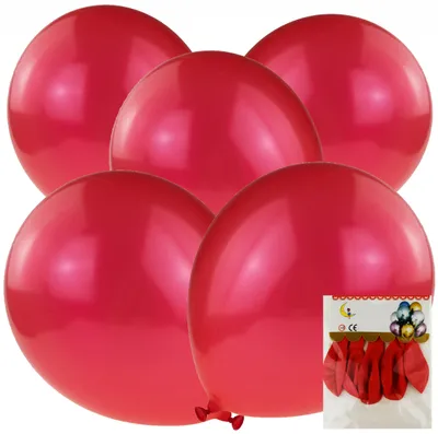 Zdjęcie produktu dla Tg53244F Balony Metaliczne 5Szt Chrom Urodziny Czerwone