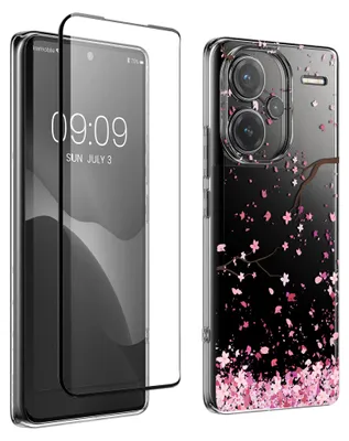 Produktbild von kwmobile Hülle kompatibel mit Xiaomi Redmi Note 13 Pro+ 5G / Redmi Note 13 Pro Plus 5G Handyhülle - Silikon Case transparent - Mit Glas Schutzfolie -