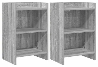 Productafbeelding van vidaXL Nachtkastjes, 2 stuks, grijs Sonoma, 40 x 30 x 60 cm, houtvezel