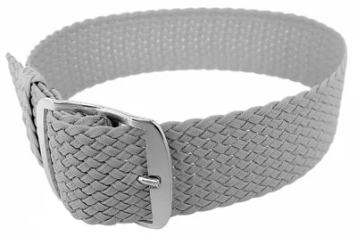 Produktbild von Minott Uhrenarmband in grau Perlon mit Dornschließe | 32994, Stegbreite:20mm, Schließe:Silbern