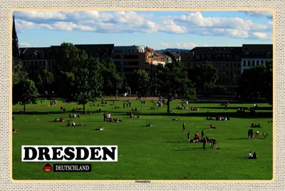 Image de vianmo Panneau en bois 12x18 cm Dresden Alaunplatz