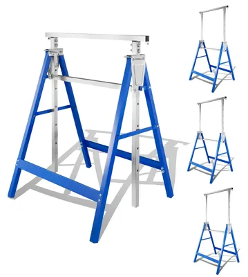 Produktbild von Peviasot 4er Set Arbeitsböcke 7-fach höhenverstellbar 80-130 cm Klappböcke aus Stahl Blau