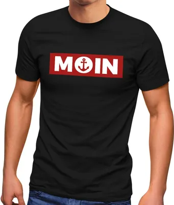 Produktbild von Herren T-Shirt Moin norddeutsch Morgen Anker Fashion Streetstyle Neverless® schwarz XL