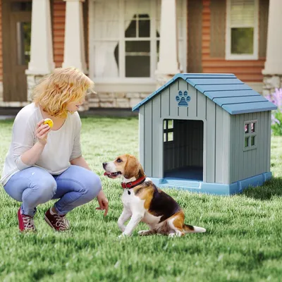 Produktbild von Hundehütte - Hundehäuschen - Hundezwinger - Hundehütte - Hundebereich - Wasserdichtes Kunststoff