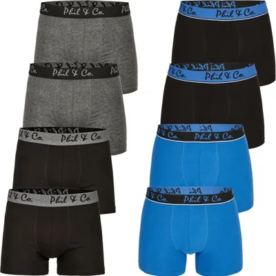 Produktbild von 8er Pack Phil & Co Berlin Jersey Boxershorts Trunk Short Pant FARBWAHL - Farbe: DESIGN 11, Grösse: M