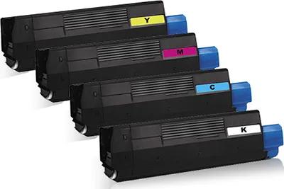 Produktbild von 4x kompatible XXL Tonerkartuschen für OKI C3100 C3200 N C5100 N C5150 N C5200 N C5200 NE C5250 DN C5250 N C5300 DN C-3100 C-3200 N C-5100 N C-5200 N C-5250 C-5300 - Black Cyan Magenta Yellow Toner