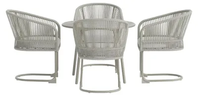 Image de Tilos set de jardin table 90x90cm 4 chaises gris clair.