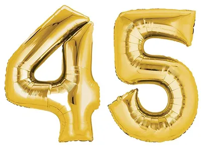 Produktbild von Folienballon, 80 cm, gold, Ziffer 45