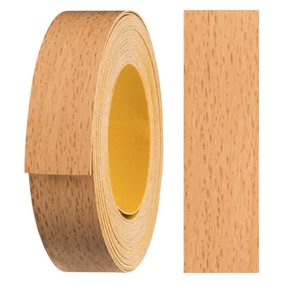 Produktbild von haggiy Melaminkanten-Band selbstklebend 18mm x 5m I Sicherer Halt ohne Bügeln durch Acrylkleber I Kantenumleimer, Furnier für Regalbretter/Holzplatten (Samerberg Buche)