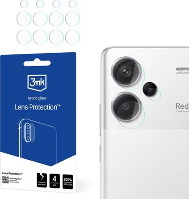 Produktbild von 3mk Hybridglas Lens Protection für Xiaomi Redmi Note 13 Pro Plus Kamera Objektiv Kameralinse 0,16mm 6H (4 Stück)