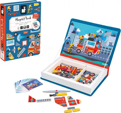 Produktbild von Janod Magnetbuch Feuerwehr - Lernspielzeug mit Magneten für Kinder