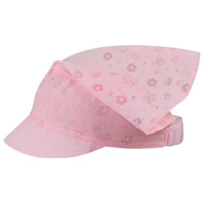 Produktbild von Kopftuch Sommer Mütze Schirmmütze Mädchen Blumen, Rosa, Gr. 42-44