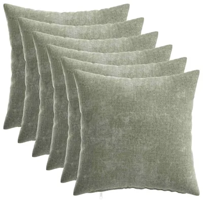 Immagine prodotto di vidaXL, set di 6 federe per cuscini, HEERLEN, verde, 40 x 40 cm, tessuto in microfibra