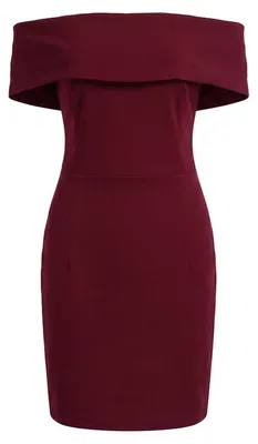 Produktbild von Ein elegantes schulterfreies Cocktailkleid mit Carmen-Ausschnitt.