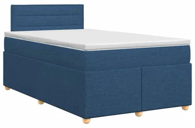 Zdjęcie produktu dla Łóżko kontynentalne z materacem niebieski 120 x 190 cm tkanina