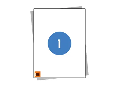 Produktbild von DULA Etiketten - Aufkleberblätter A4 - 1 Aufkleber pro Blatt - 210 x 297 mm - 10 Blatt