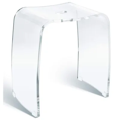 Obrázek produktu pro Koupelnová stolička akryl - Průhledná - 43,5 x 45,5 x 27 cm - S držadlem - Nosnost 180 kg