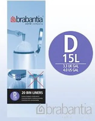 Produktbild von 1x Brabantia Müllbeutel "D" 15 Liter Mülleimertüten, Sack