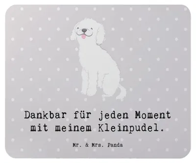 Produktbild von Mr. & Mrs. Panda Mouse Pad Kleinpudel Moment - Grau Pastell - Geschenk, mauspad laptop, Pudel, computermatte, mousepad