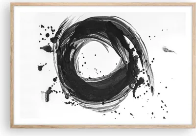 Produktbild von Gerahmtes Poster - Rahmen in heller Eiche - Abstraktion Rad Aquarell - 91,5x61 cm - Wand Bild - Wanddeko - Wandbilder - Kunstposter - Wandposter - Bilderrahmen - Bilder - Kunstdruck - P2NAA91x61-4371