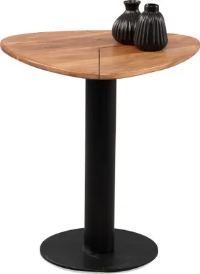 Produktbild von Couchtisch Teo 1 aus Akazie massiv und Metall schwarz 48x48x52 cm (B/T/H)
