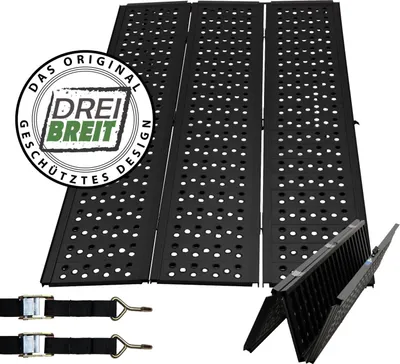 Produktbild von DREIBREIT by TRUTZHOLM 2-fach Auffahrrampe klappbar 215 cm 1020 kg Alu gelocht Verladerampe Rampe