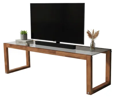 Produktbild von Fernsehschrank Astrea, Ständer für Wohnzimmerfernseher, Niedriges Wohnzimmer-Sideboard, TV-Ständerbasis, 130x40h40 cm, Eiche