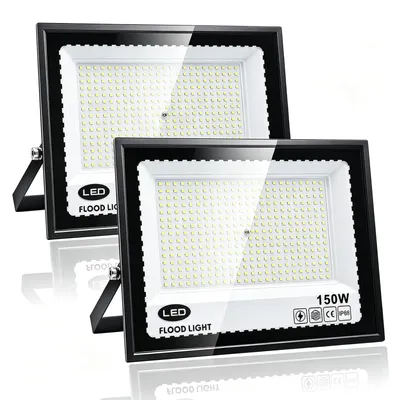 2er-Pack LED-Strahler 150W, 6500K, 15000lm, IP66, außen