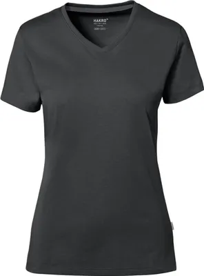Produktbild von HAKRO Hakro Damen V-Shirt Baumwolle Tec #169 Gr. 3XL anthrazit