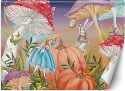Produktbild von Vlies fototapete Alice im Wunderland 400x280 cm Feeby Rot inkl. Kleber einfache Montage