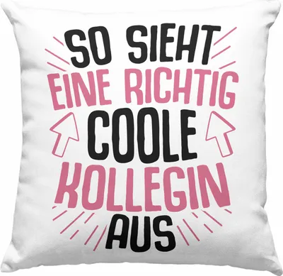 Produktbild von Trendation - So Sieht Eine Richtig Coole Kollegin Aus Deko-Kissen mit Füllung 40x40 Geschenk Beste Kollegin Arbeitskollegin Geschenkidee (Blau)