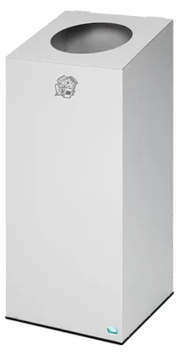 Produktbild von Robuster & modularer Wertstoffsammler mit runder Einwurföffnung | 100 Liter, HxBxT 89x38x38cm | Verzinkter Stahl | Lichtgrau/Lichtgrau