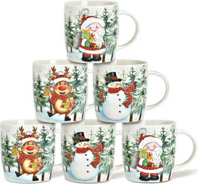 Produktbild von Weihnachtstassen 6er Set lustige Weihnachtsmotive