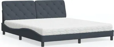 Obrázek produktu pro vidaXL Postel s matrací tmavě šedá 180x200 cm sametová