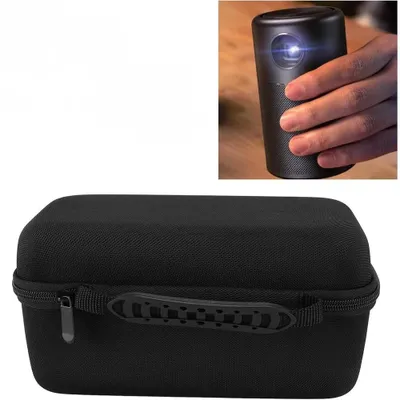 Productafbeelding van Mini beamer tas / opbergkoffer, compatibel met HY320 / HY300 PRO+ Ultra mini projector. Draagtas voor accessoires. Kleine, stevige tas van EVA-materiaal voor beamers