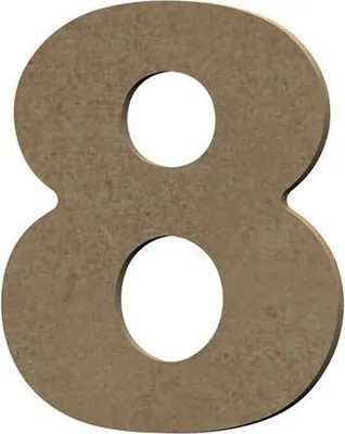Produktbild von Ziffer 8 aus MDF-Holz zum Verzieren - 8 cm