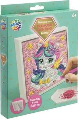 Image de MOXY Peinture au diamant sur châssis Licorne 15x15cm
