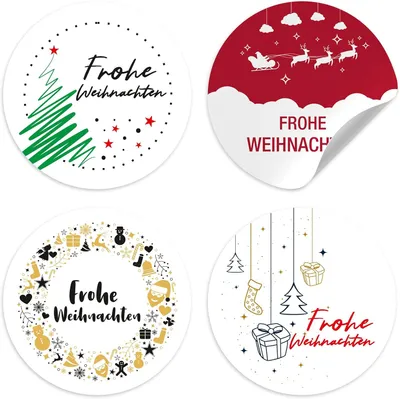 Obrázok produktu pre Vianočné nálepky 96 ks, samolepiace, okrúhle 4 cm, na balenie darčekov, Vianoce a oslavy