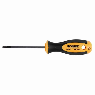 Productafbeelding van Ironside werkplaats schroevendraaier, kruiskop (Pz), 1 x 80 mm, met 2-componenten handgreep, gemaakt van chroom-vanadiumstaal
