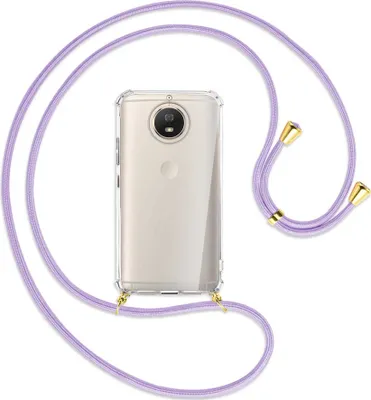 Produktbild von Handykette Backcover-Schutzhülle mit Band (Metall goldfarben) für Motorola Moto G5S - violett