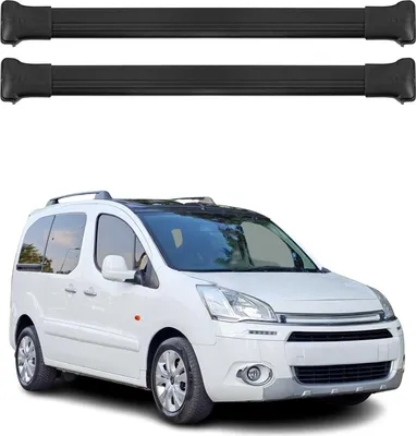 Image de Barres de toit transversales pour Citroen Berlingo 2008-2018 ABE Aluminium Noir