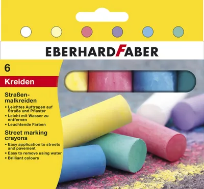 Produktbild von EBERHARD FABER Straßenmalkreide 6er Kartonetui