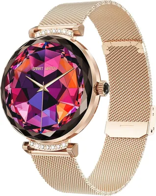 Produktbild von LONGLU Damen Smartwatch mit Telefonfunktion Fitnessuhr mit Anrufen AMOLED Display Sportmodi Herzfrequenz & Schlaftracking iOS Android