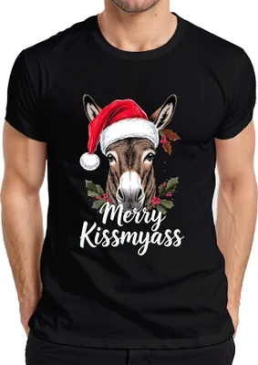 Zdjęcie produktu dla Wesoły Kissmyass śmieszny osioł świąteczna czapka męska, czarny, XL